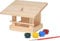 dobar® 38031FSCe Vogelfutterhaus Bastel-Set - Vogelhaus zum Selberbauen und Bemalen - Futterstation Bausatz für Wildvögel DIY-Set - Kleine Vogelvilla Massivholz inklusive Mal-Set - 22,5 x 18 x 16 cm