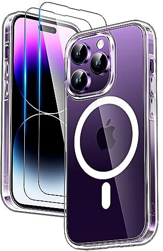 TOCOL Funda para iPhone 13 Pro, Funda Magnética para iPhone 13 Pro 6,1 Pulgadas [Protección Lente Cámara] [Protección Militar], Transparente