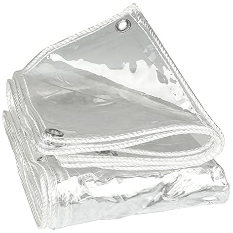 SSNG Klare Wasserdicht Plane,wasserdichte Transparente PVC Plane mit Ösen,Abdeckplane Wasserdicht,Klar Gewebeplane PVC Folie Markisen,für Gärten, Gewächshaus, Winterschutz(Size: 1x6m(3.9x19.7ft))
