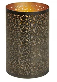 Lambert Windlicht Eisen Bronze-Gold, H 20 cm D 13,5 cm