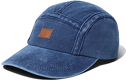 CLAPE 5 Panel Cap Herren Damen Retro Washed Baseball Cap Waschbarer Stoff Baseballmütze Unstructured Dad Hat Classic Camp Cap Unisex Cap