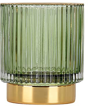 DASITON Make Up Pinsel Organizer, Kosmetik Aufbewahrung Pinsel Organizer Gold aus Glas, Make Up Organizer Pinselhalter Kosmetik, Makeup Brush Holder für Frisiertisch, Schlafzimmer, Badezimmer (Grün S)
