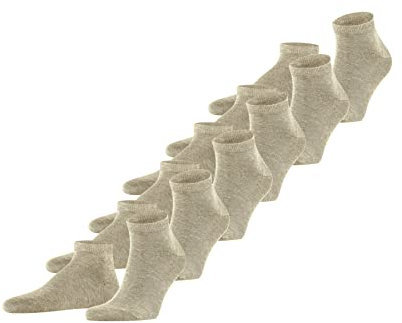 FALKE Happy Multipack M Sn coton unies lot de 6 paires, Chaussettes basses Homme, Beige Sand Melange 4650, 39-42