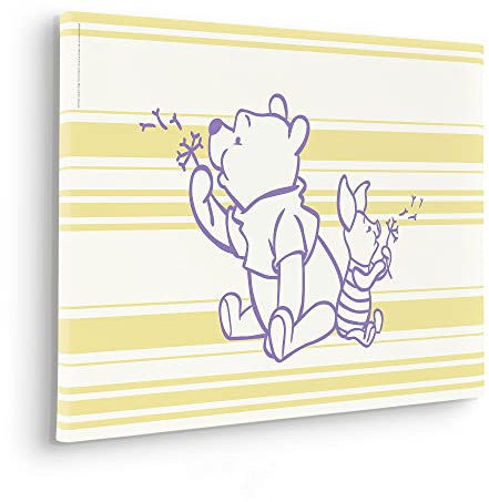 Komar Keilrahmenbild im Echtholzrahmen - Winnie the Pooh Dandelions - Größe 40 x 60 cm - Disney, Kinderzimmer, Wandbild, Kunstdruck, Wanddekoration, Design