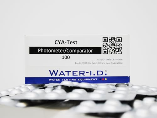 Water-ID - CyA Test Photometer Tablets | Accurate Cyanuric Acid Measurement | Rapid Dissolution | Compatible with PoolLab 1.0 & 2.0 | Includes 100 Tablets, White