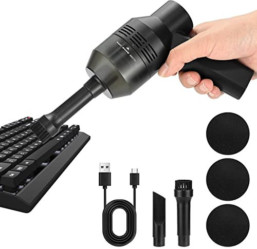 CECOMBINE Mini Vacuum Cleaner Cordless, USB Computer Cleaners Handheld Keyboard Vacuum Cleaner with 2 Vacuum Nozzles & 2 Washable Filters for Keyboard/Laptop/Computer/Car/Home Cleaning/Pet House