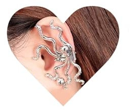 Allereya Vintage Octopus Ohrstecker Octopus Clip Ohrstecker Octopus Fake Helix Ohrringe Silber Ohrringe Nicht Piercing Ohrringe Schmuck Für Frauen Und Mädchen