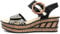 Rieker Gift Womens Wedge Heel Sandals 3.5 UK Black/Light Gold/Print