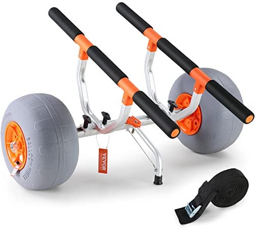VEVOR Unisex Kajakwagen, Grau & Orange & Silber, Kajawagen 805 mm