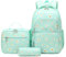 SIVENKE Juego de mochila escolar con estampado de margaritas, bolsa de almuerzo, estuche para lápices, 3 piezas, para adolescentes, niñas, niños, primaria, secundaria, resistente al agua, ligera,