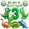 Dino Geburtstag Deko 3 Jahre, Folienballon Dinosaurier mit Happy Birthday Girlande, Dino Luftballons Geburtstag 3, Dinosaurier Ballon 3, Dinosaurier Luftballon Helium, für Kindergeburtstag Party