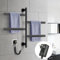 ZOYI 180°Drehung Badezimmer Handtuchhalter, Bad Handtuchtrockner Elektrisch, Handtuchheizkörper elektrisch, Handtuchwärmer elektrisch,140W, 220V,Schwarz
