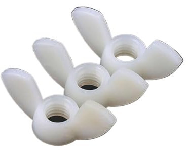 Flügelmuttern, Mutternbefestigungen, M3 M4 M5 M6 M8 M10 M12 Weiße Nylon-Flügelmutter Kunststoff-Barrenmutter Kunststoff-Flügelmuttern mit Flügelmutter aus Kunststoff mit Schraubverschluss (Color : 10