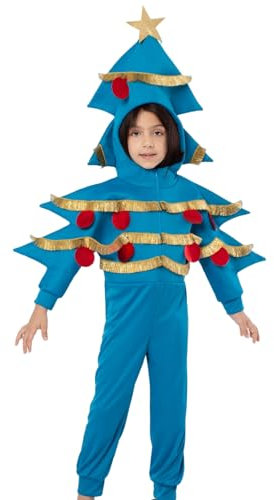 Shenrongtong Weihnachtsbaum-Outfit für Kinder,Weihnachtsbaum-Outfit - Weihnachtskostüme, Festivalkleidung für Jungen, Mädchen, Kinder im von 4–13 Jahren, Outfits für Cosplay