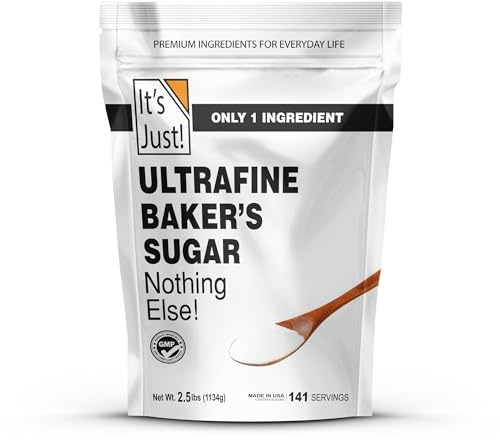 It's Just - Ultrafine Caster (Baking) Sugar, 2.5lbs, 100% Pure Cane Sugar, Made in USA