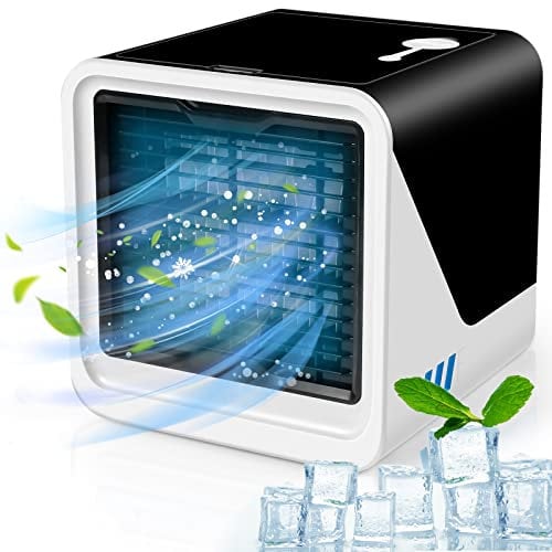 Portable Air Conditioner, Personal Cooler Fan, 3 in 1 Evaporative with Large Capacity Water Tank, Quiet Mini Conditioner Desk Cooling Fan for Home, Bedroom, Travel, and Office