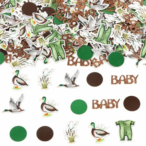 Enten-Jagd-Babyparty-Dekorationen, 200 Stück, Stockente, Babyparty-Konfetti, doppelseitige Entenjagd-Tischdekorationen für Jungs, Stockente, Babyparty-Dekorationen