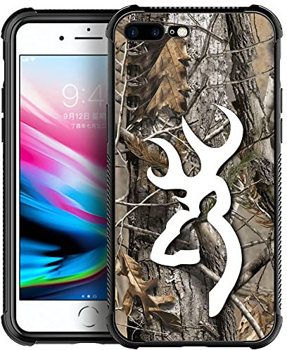 DAIZAG Case Compatible with iPhone 7 Plus/8 Plus,Shockproof Soft Phone Cover for Boy Men Gift Case,Classic Camo Hunter Jungle Deer