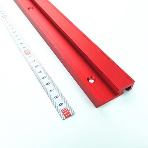 1pc Red Aluminum Alloy 45 Type T-Track T-slot Miter Track Jig T Screw Fixture Slot for Router Table Saw Router Table Woodworking Tool(600mm)