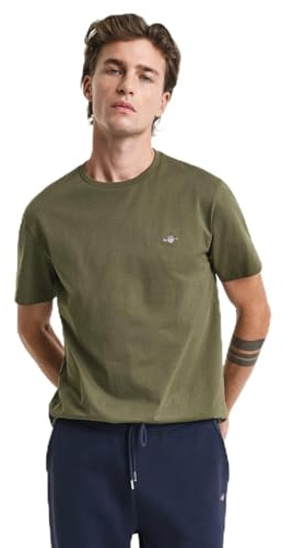Gant Herren Reg Shield Ss T-Shirt T-Shirt, Moss Green, M