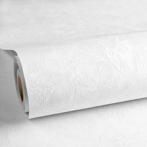 ReWallpaper Velvet Self Adhesive Wallpaper White 44.5CMx2M Flocking Lining Paper for Jewelry Box Wardrobes Shelves Velvet Fabric Wallpaper for Living Room Bedroom White Sticky Back Flock Roll