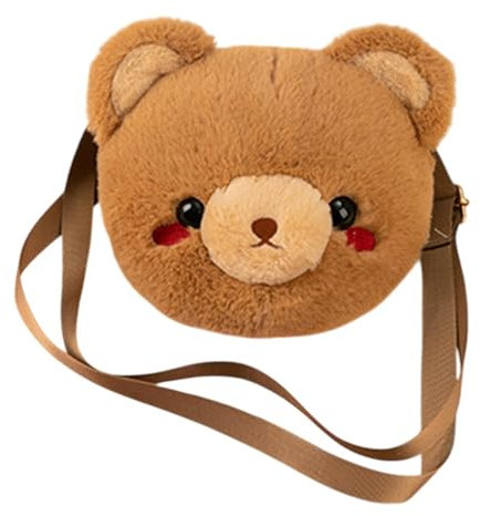 Harilla Süße tiergeformte Crossbody -Tasche Stofftentasche für Geburtstagsgeschenkeinkäufe, Bär Braun