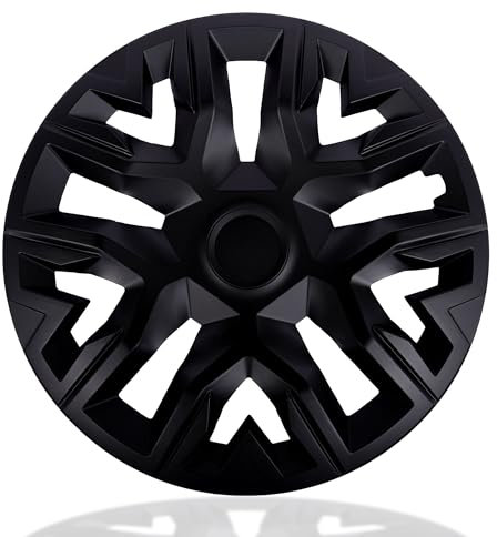 NRM The Best Black MATT Radkappen 16 Zoll für Stahlfelgen | 16“ Radzierblenden 4er Set Schwarz matt
