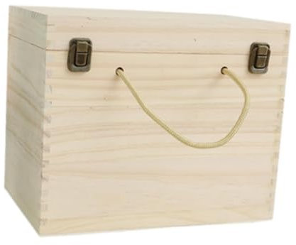Gralara Cassetta del Vino in Legno Custodia Rustica Portatile, Robusta, Porta Bottiglia, tieni 6 Bottiglie per Regali Anniversario di Compleanno Champagne
