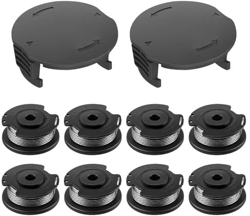 Mineup Rasentrimmer Spule, 8 Stück Fadenspulen Kompatibel Mit Bosch EasygrassCut 18 23 26 SL 18-26 18-260, F016800569 F016800385, Nylon Rasentrimmer-Ersatzfadenspule,1.6mm 6.1m Ersatzspule (2 Kappe)