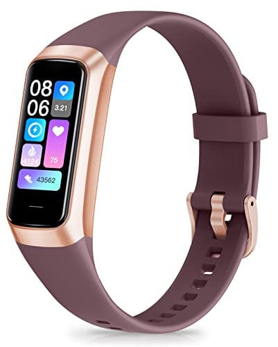 Zeacool Fitness Tracker with 24/7 Heart Rate, Blood Oxygen Blood Pressure Sleep Monitor, Activity Trackers IP68 Waterproof,Step Counter Calorie Pedometer Health Smart Watch for Women Men (Bordeaux)