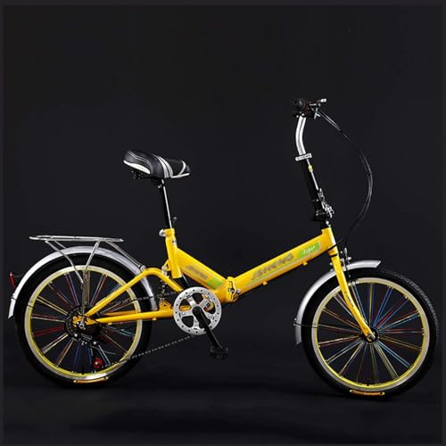 20-Zoll-faltbares Fahrrad Stoßdämpfendes Männliches Und Weibliches Erwachsenen-damenfahrrad Tragbares Pendler-schaltfahrrad, Orange, 20in