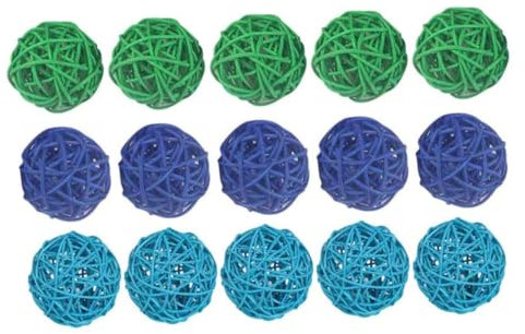 Vaguelly 15 Stück Geflochtene Rattan Bälle Selbstgemacht Hängende Kugeldekorationen aus Langlebigem Material 5cm Weinreben Bälle für Weihnachten und Feste für Kindergarten Zuhause und Hotel