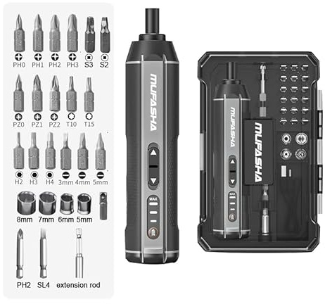 MUFASHA 3.7V-4V Multifunctional Electrical Magnetic Stick Screwdriver Mini Removable self-Assembly Magnetic DIY Precision Tool kit for Furniture, Computer, Laptop,PC