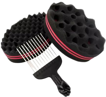 Barber Twist Sponge Brush – Hair Styling Tool For Waves, Dreadlocks, Curls, Coils | Volumizing Sponge For Natural Hair, Professional Salon Equipment Or Home Grooming, Easy Hairstyle Maintenance Acces