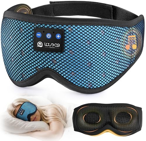 LOVE EYE Bluetooth Schlafmaske für Seitenschläfer, ultraflache Kopfhörer | Atmungsaktives Mesh-Design | Tiefe 3D-Augenmulden | Hochwertiger Klang | Waschbar | Weicher Komfort | 16 Std. Akkulaufzeit
