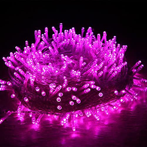 WxiaoD Ghirlanda di luci per esterni, 100 m, 1000 LED, 8 modalità, impermeabile IP65, per albero di Natale, interno/esterno, giardino, cortile, festa, matrimonio, rosa