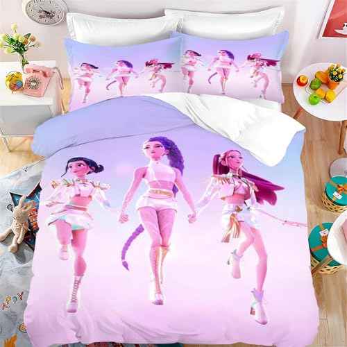 CYSYLQW Anime Bettwäsche und Kissenbezüge 3D-Drucken Mikrofaser Bettbezug-Set Für Jugendliche(135×200CM,2)