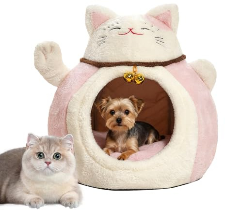 Wärmendes Katzenbett Weiche Halbgeschlossene Indoor Katzenhöhle