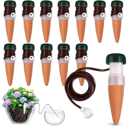 12 Stück Wasserspender für Zimmerpflanzen,Classic Bewässerungssystem,Automatische Bewässerung Zimmerpflanzen,Bewässerungssystem Balkon,Selbstbewässerung Bewässerungssystem,Pflanzenbewässerung