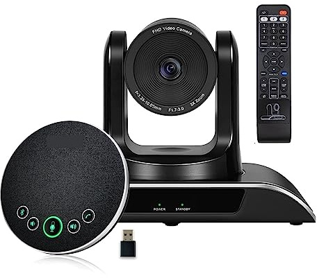 OutFyt 3X optischer Zoom USB-Videokonferenzkamera HD 1080P Webcams Weitwinkel-Broadcast-Kamera for Live-Streaming bei Meetings, Stream Guard(USB 3X Zoom and Mic)