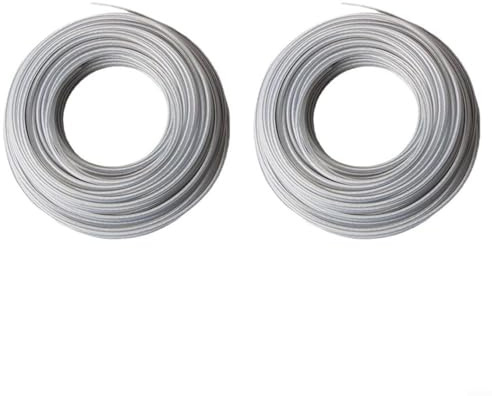 Juego de 2 hilos de acero reforzados para cortacésped y desbrozadora, accesorios duraderos para jardín (4,0 mm x 15 m)