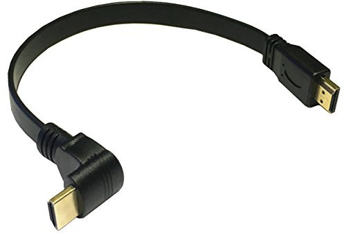 Larrits 0.3m Câble HDMI Plat de 30 cm Coude coudé à 270 degrés Full HD 1080P pour HDTV TV Box Lecteur DVD Projecteur d'ordinateur
