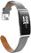 MoKo Leder Armband Kompatibel mit Fitbit Inspire 2/HR/Inspire, Klassisches Leder Ersatzarmband Uhrenarmband Lederarmband für Damen Herren, Grau
