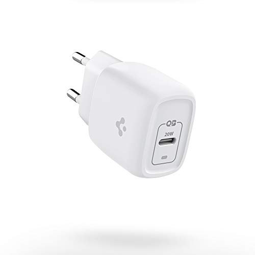 Spigen USB C Ladegerät, 20W PD Netzteil USB C GaN Schnellladegerät kompatibel mit Pixel 7a iPhone 15 14 13 12 Plus Pro Max Mini SE 11 X XS XR 8 AirPods iPad Air 4 Steam Deck und mehr