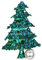 Clearine Weihnachtsbaum Brosche mit simulierter Perle, Pin für Kleidung Kostüme für Weihnachten Party Topas-Blau Kristall
