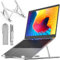 DYZI Support ventilé en Aluminium pour Ordinateur Portable MacBook, Notebook, iPad - Réglable et léger - Compatible avec Dell XPS, HP, Samsung, Lenovo, Ordinateur Portable ou Tablette de 10 à 15,6