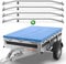Tarpofix® Anhängerplane 266x160 cm + 4X Planenbügel | Anhänger Plane Flachplane aus PVC PLANENMATERIAL | Verstärkte Eduard 2615 Anhänger Plane für PKW Hänger | Abdeckplane + Flachplanenbügel | Blau