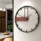 Wanduhr groß Wanduhr ohne tickgeräusche modern Holz schwarz braun 53 cm Vintage Retro Wohnzimmer landhausstil