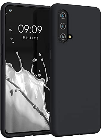 kwmobile Hülle kompatibel mit OnePlus Nord CE 5G Hülle - weiches TPU Silikon Case - Cover geeignet für kabelloses Laden - Schwarz matt