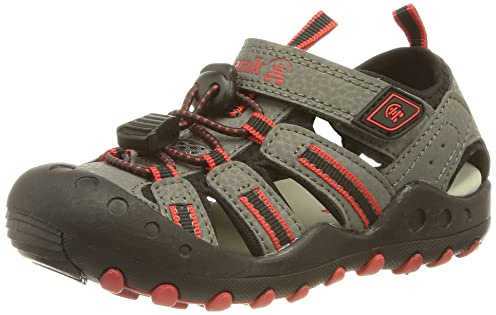 Kamik Kinder Crab Sandale, Grau (Charcoal Red CRD), 22 EU